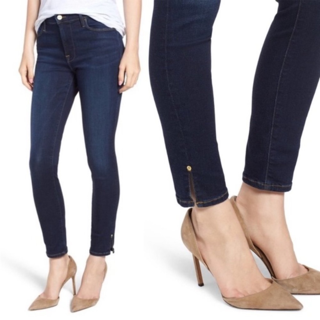 Frame Le High Slit Hem Skinny Jeans In Wythe 28